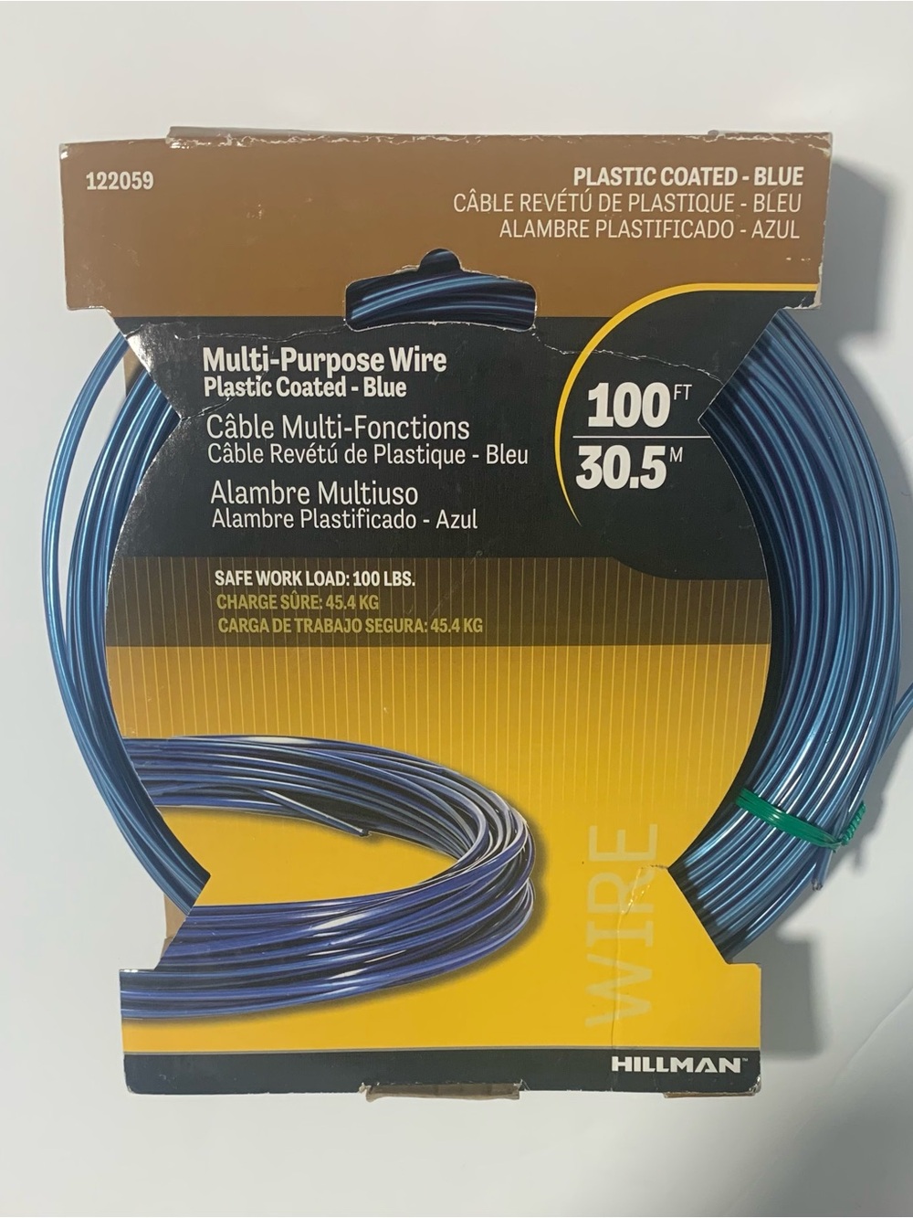 Blue Plastic Coated Multi-Purpose Wire - 100 ft